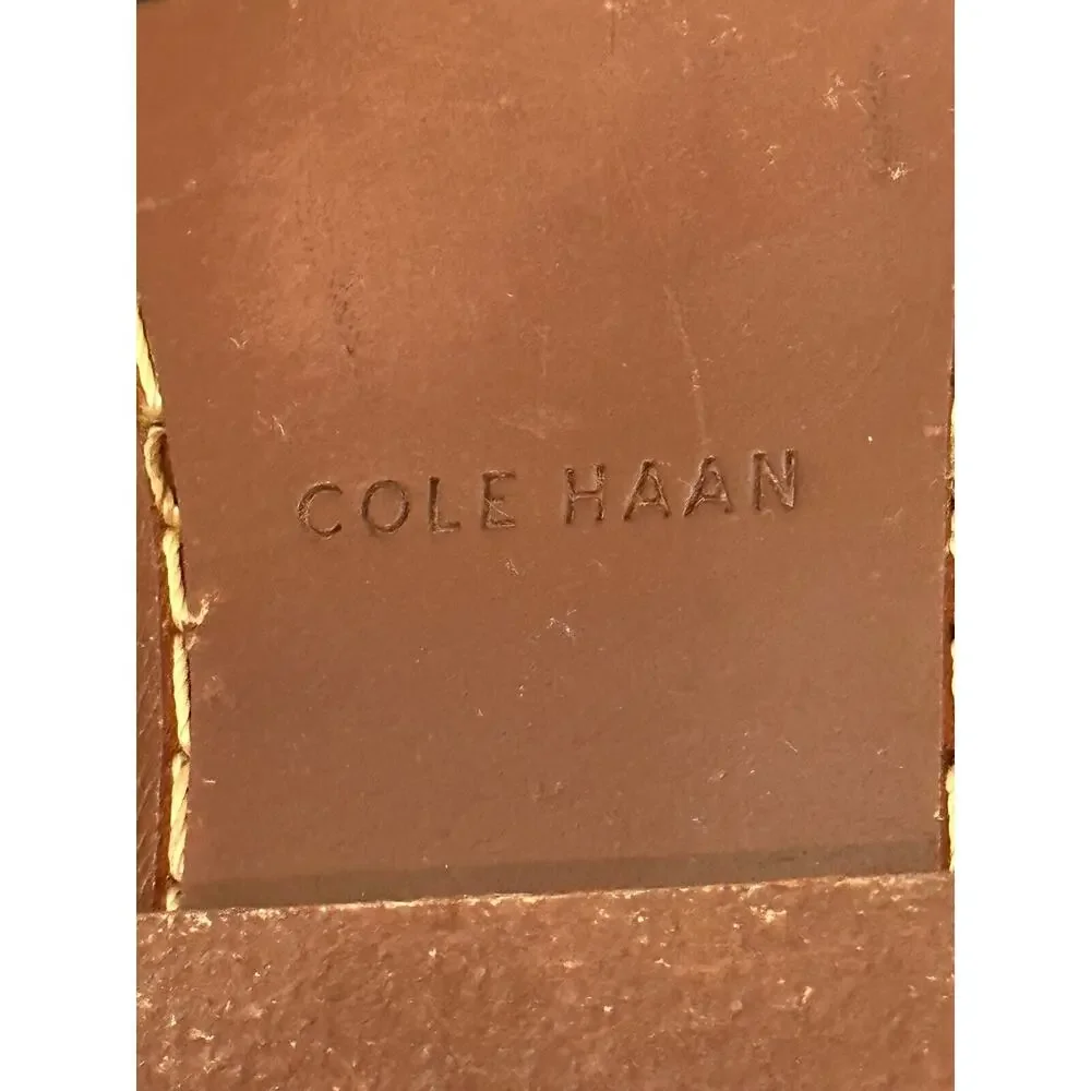 Cole Haan Dark Brown Pebbled Leather Buckle Loafers